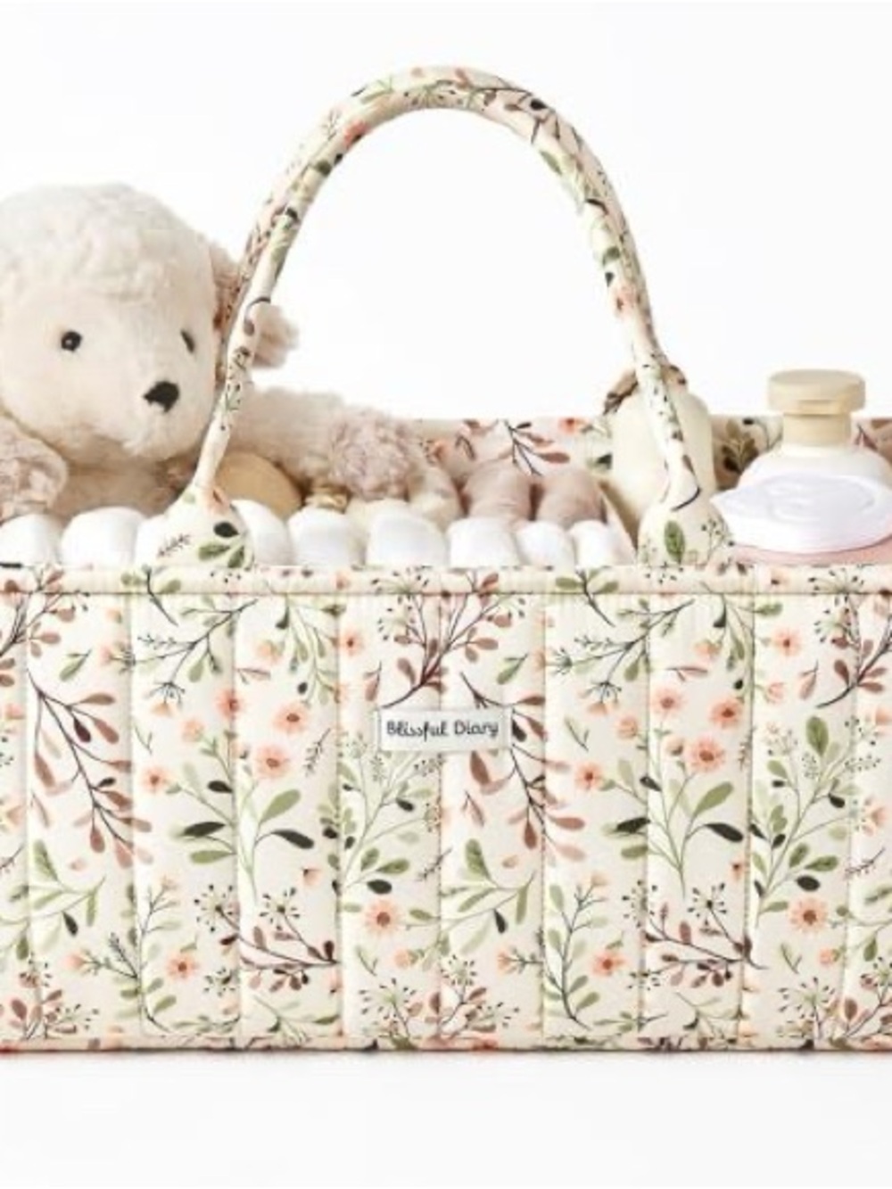Floral Nursery Caddy - Cream & Pink